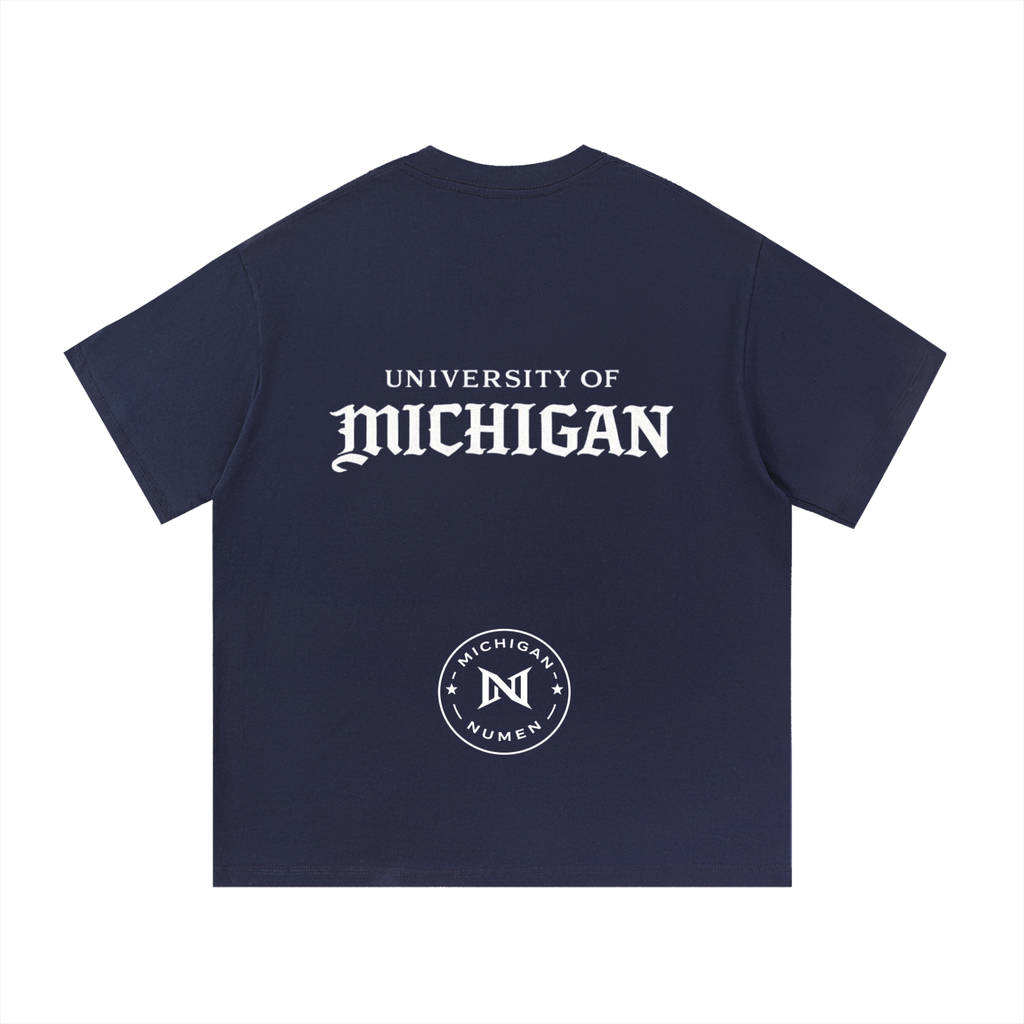 White UM Logo Tee