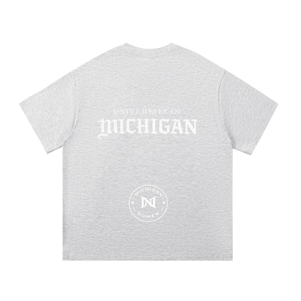White UM Logo Tee