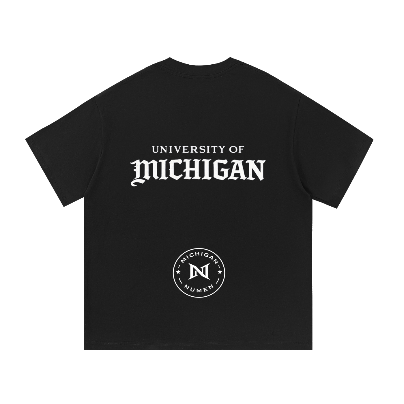 White UM Logo Tee